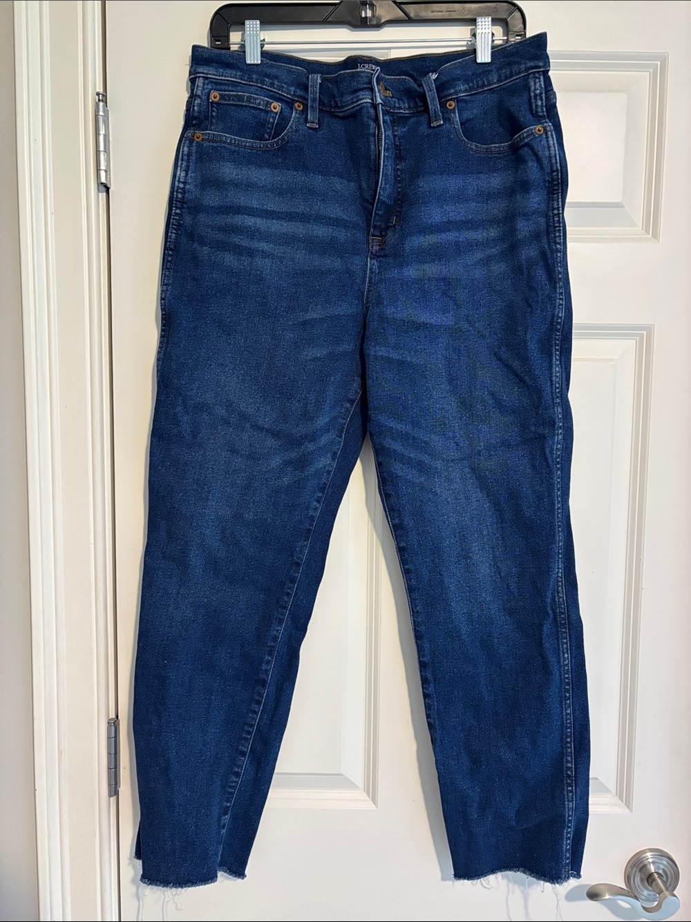 J. Crew Vintage Jeans Women’s 31 Blue Raw Hem High Rise Straight Leg Denim
